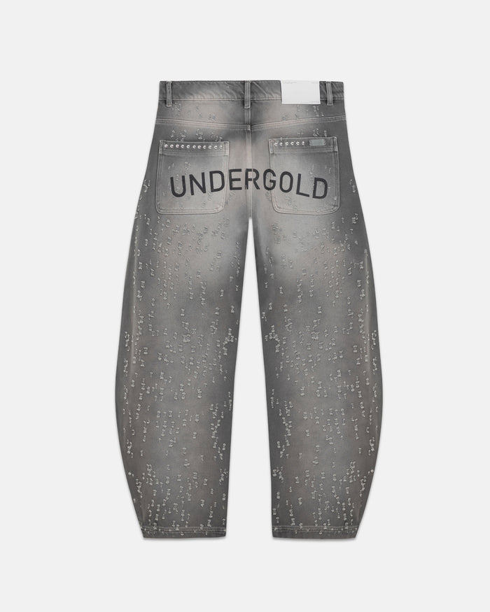 Holy State UNDRGLD Ripped Barrel Jeans Washed Gray