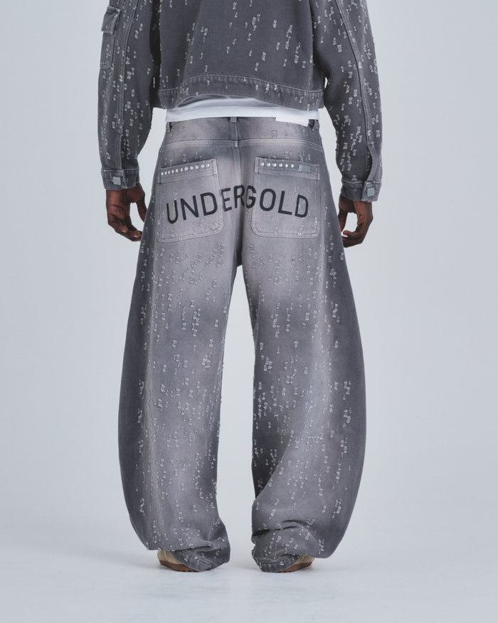 Holy State UNDRGLD Ripped Barrel Jeans Washed Gray