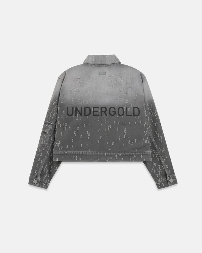 Holy State UNDRGLD Ripped Jacket Washed Gray