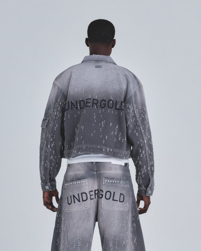 Holy State UNDRGLD Ripped Jacket Washed Gray
