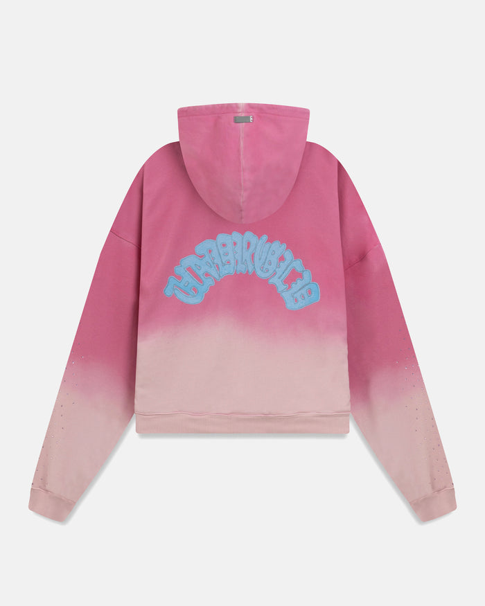 Holy State UNDRGLD Zip Up Boxy Fit Hoodie Faded Pink