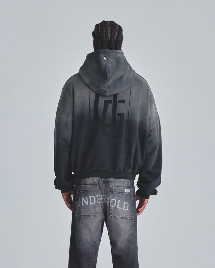 Hoodie Line UG Frame Boxy Fit Faded Black