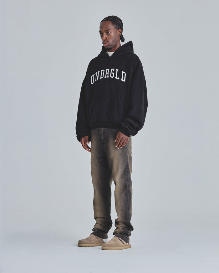 Hoodie Line Varsity UNDRGLD Boxy Fit Black