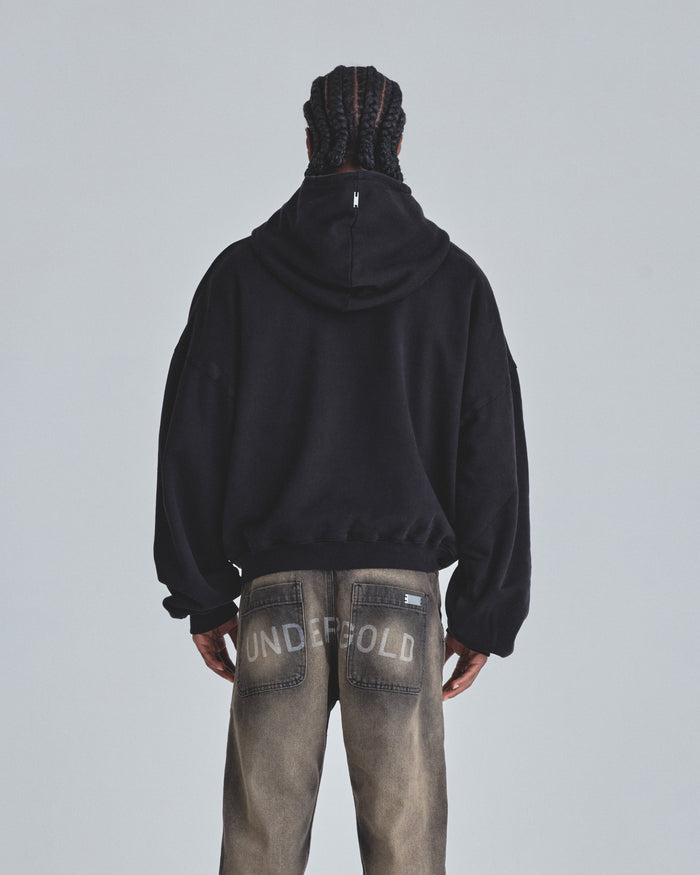 Hoodie Line Varsity UNDRGLD Boxy Fit Black