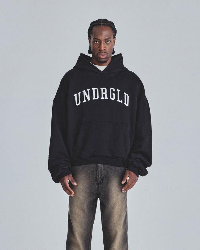 Hoodie Line Varsity UNDRGLD Boxy Fit Black