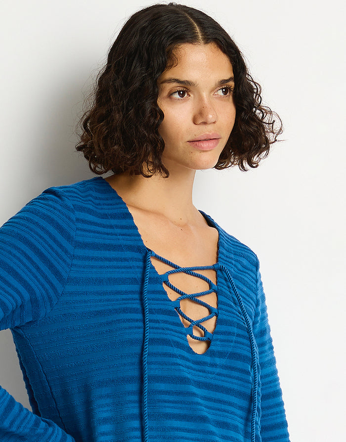 Sea Level Horizon Lace Up Dress - Arctic - Simply Beach UK
