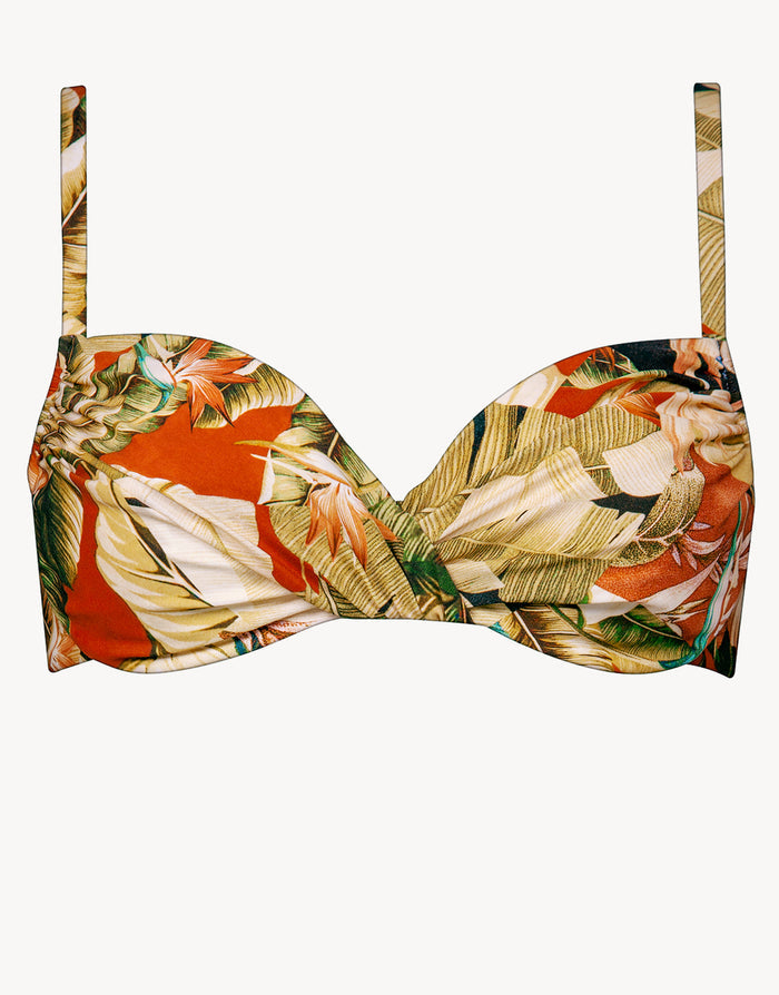 Maryan Mehlhorn Hypnotic Underwired Bikini Top - Sepia Leaves - Simply Beach UK