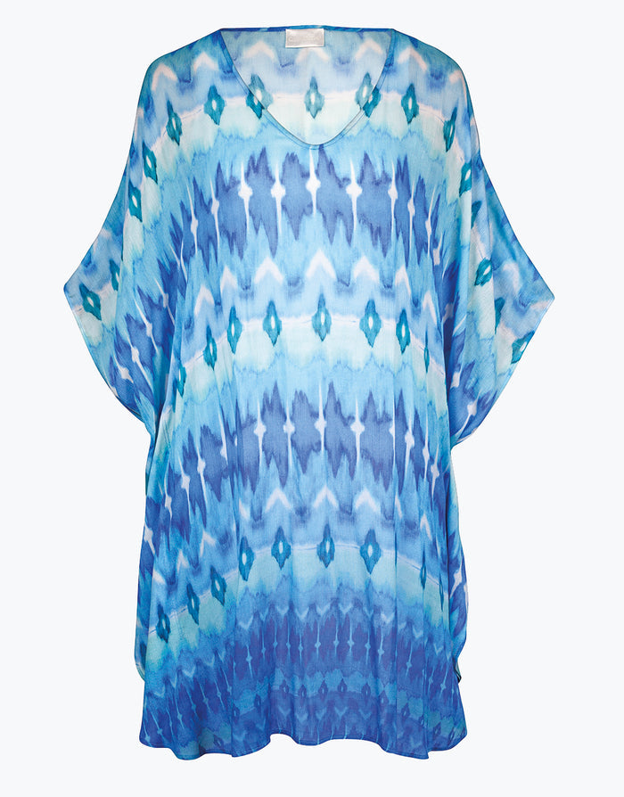 Charmline Ikat Energy Kaftan - Bluewave - Simply Beach UK