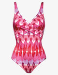 Charmline Ikat Energy Moulded Twist Front Swimsuit - Pinkwave - Simply Beach UK