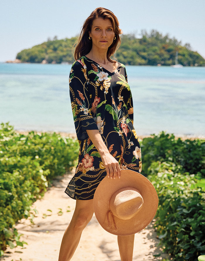 Imperial Tropics Tunic - Gilded Noir