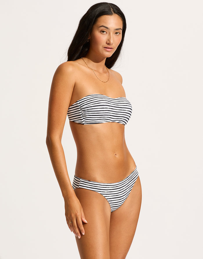 Isla Palm Bustier Bandeau Bikini Top - White - Simply Beach UK