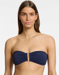 Jets Isla Rib U Trim Bandeau Bikini Top - Ink - Simply Beach UK