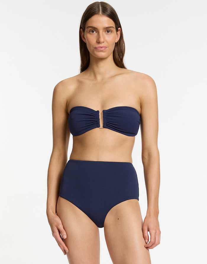Jets Isla Rib U Trim Bandeau Bikini Top - Ink - Simply Beach UK