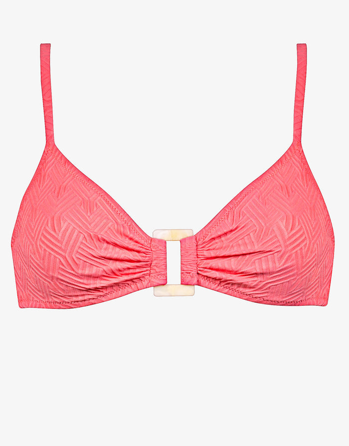 Watercult Island Nostalgia Ring Front Bralette Bikini Top - Ocean Coral - Simply Beach UK