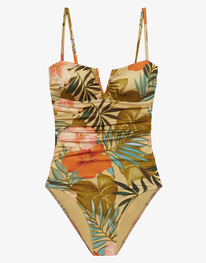 Island Tropical V Wire Swimsuit - Print - Simply Beach UK
