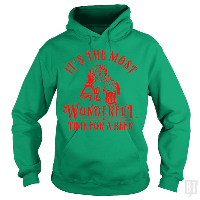 SunFrog-Busted Alvian Hoodie / Irish Green / S Santa Claus It's The Most Wonderful Time For A Bee
