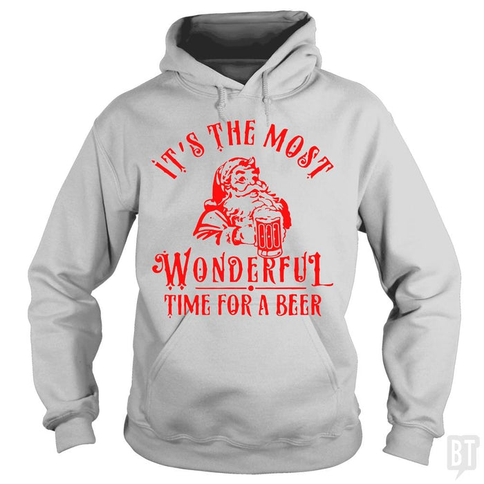 SunFrog-Busted Alvian Hoodie / Sport Grey / S Santa Claus It's The Most Wonderful Time For A Bee