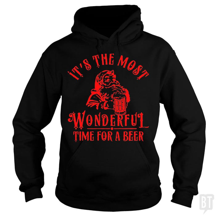 SunFrog-Busted Alvian Hoodie / Black / S Santa Claus It's The Most Wonderful Time For A Bee