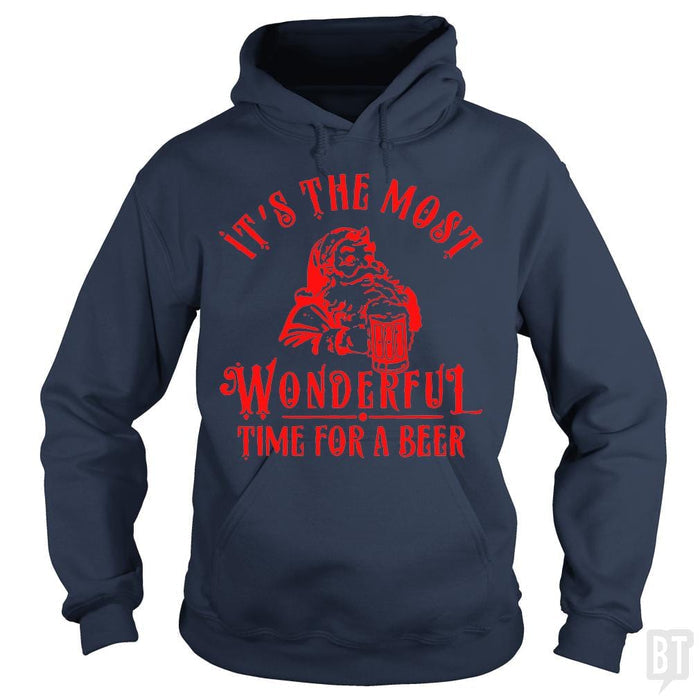 SunFrog-Busted Alvian Hoodie / Navy Blue / S Santa Claus It's The Most Wonderful Time For A Bee