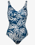 Jean Breeze Twist Front Swimsuit - Denim White - Simply Beach UK