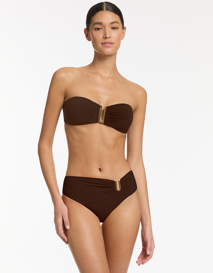 Jetset Bandeau Bikini Top - Chocolate - Simply Beach UK