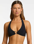 Jetset Lien Triangle Bikini Top - Black - Simply Beach UK