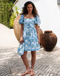 Pink City Prints Jodhpur Mini Dress - Meadow Border - Simply Beach UK