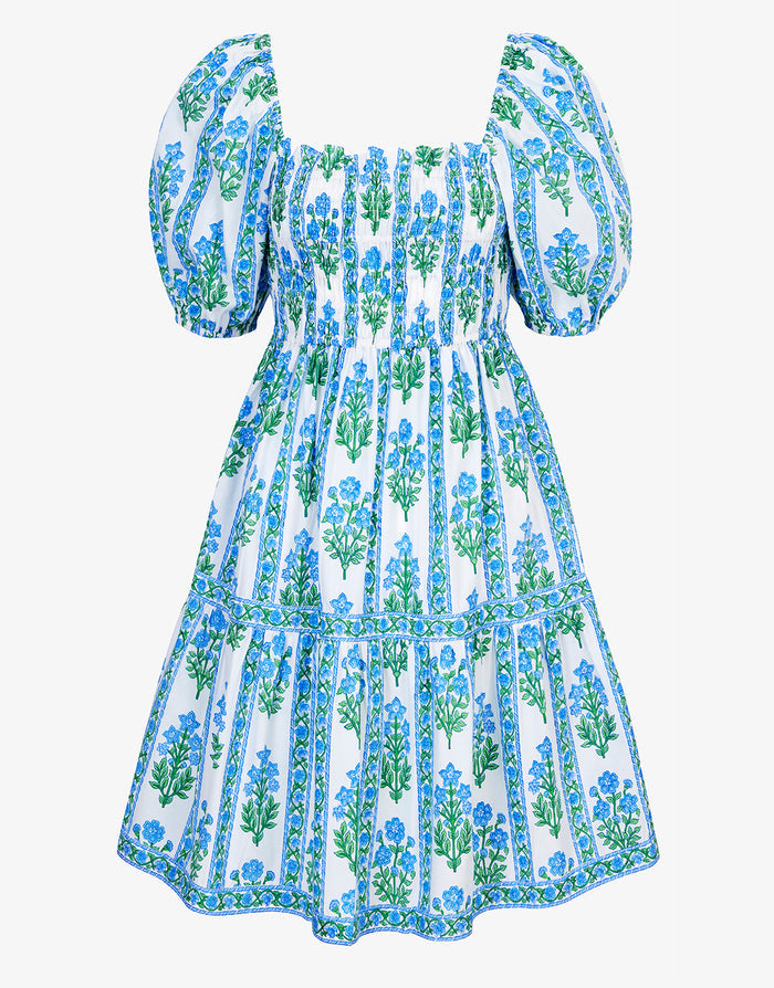 Pink City Prints Jodhpur Mini Dress - Meadow Border - Simply Beach UK