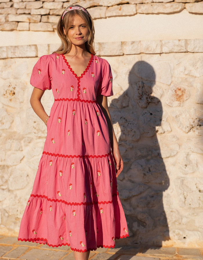 Pink City Prints Jolie Dress - Bubblegum Mushroom - Simply Beach UK