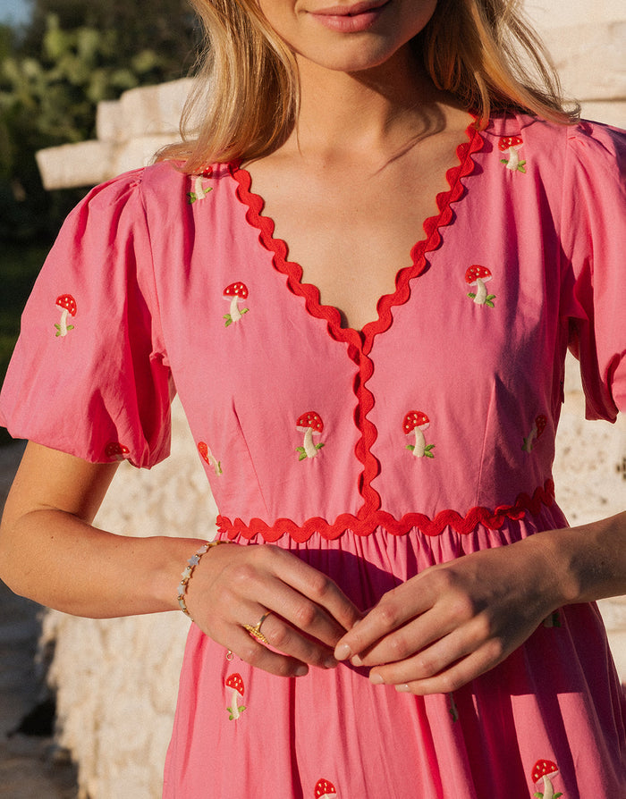 Pink City Prints Jolie Dress - Bubblegum Mushroom - Simply Beach UK