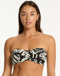 Sea Level Jungle Book Twist Bandeau Bikini Top - Black - Simply Beach UK