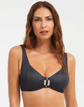 Lara Underwired Bikini Top - Black - Simply Beach UK