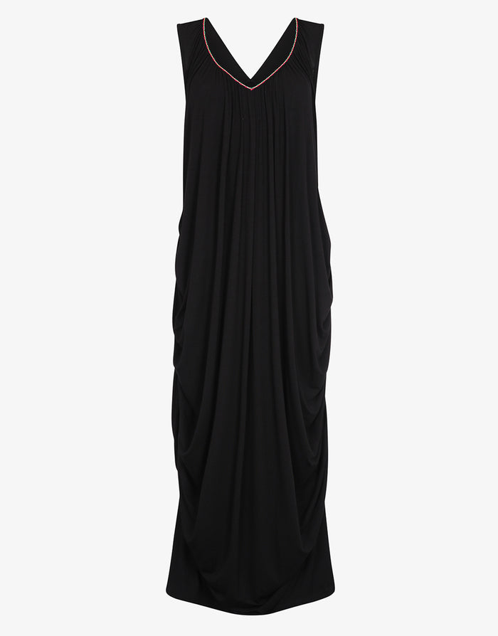 Pitusa Lee Draped Dress - Black - Simply Beach UK