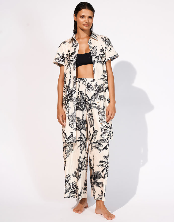 Maryan Mehlhorn Legend Beach Shirt - Cream and Black - Simply Beach UK