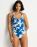 Sea Level Leilana Twist Front Halter Multifit Swimsuit - Arctic - Simply Beach UK
