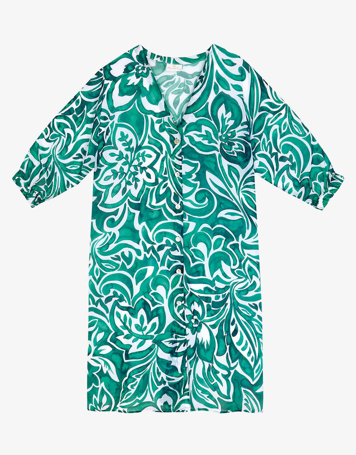 Roidal Lidiana Midi Beach Shirt - Green - Simply Beach UK