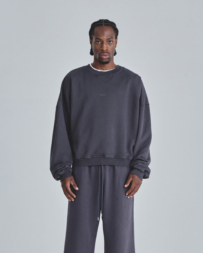 Line Basic Boxy Fit Crewneck Dark Gray