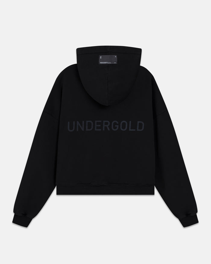 Line Basic Boxy Fit Zip Up Hoodie Black
