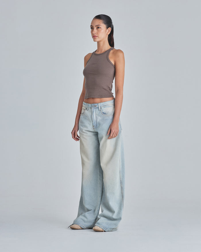 Line Basic Halter Tank Top Brown