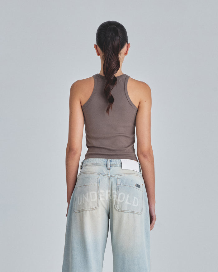 Line Basic Halter Tank Top Brown