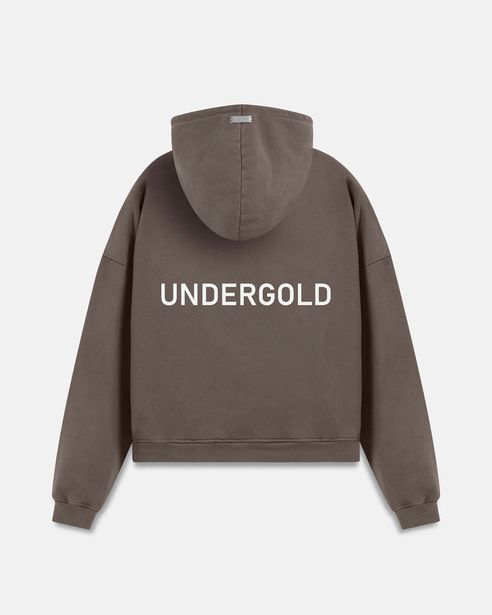 Line Basic Hoodie Brown