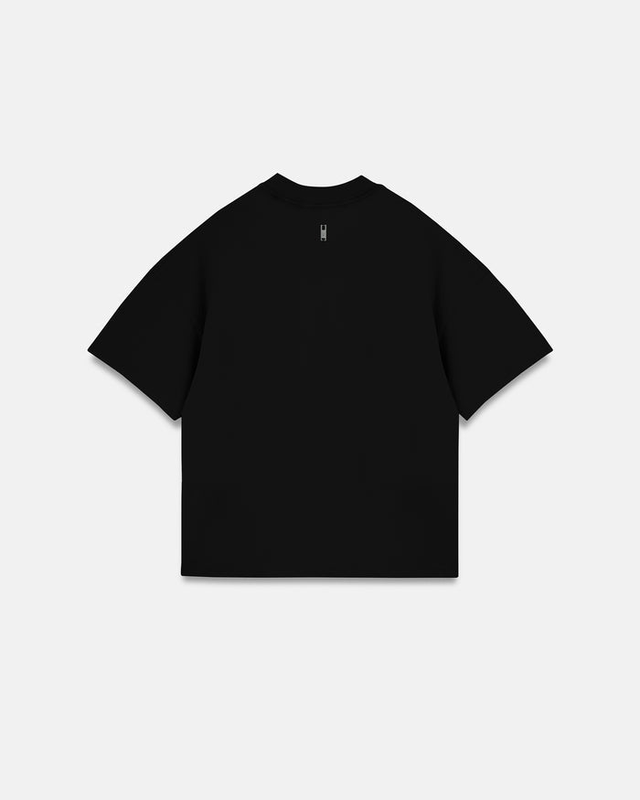 Line Basic Label Boxy Fit Tshirt Black