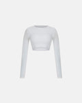 Line Basic Long Sleeve Cropped Tshirt White