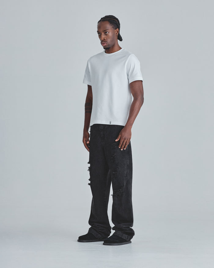 Line Basic Slim Fit Ripped Jeans Washed Black