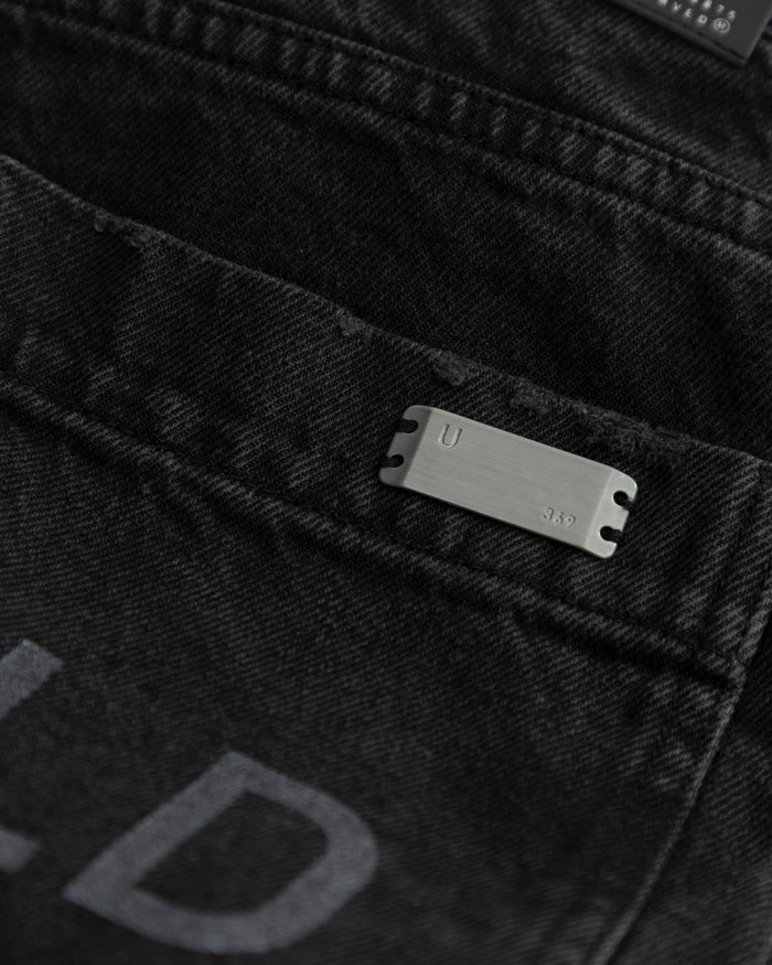 Line Basic Slim Fit Ripped Jeans Washed Black