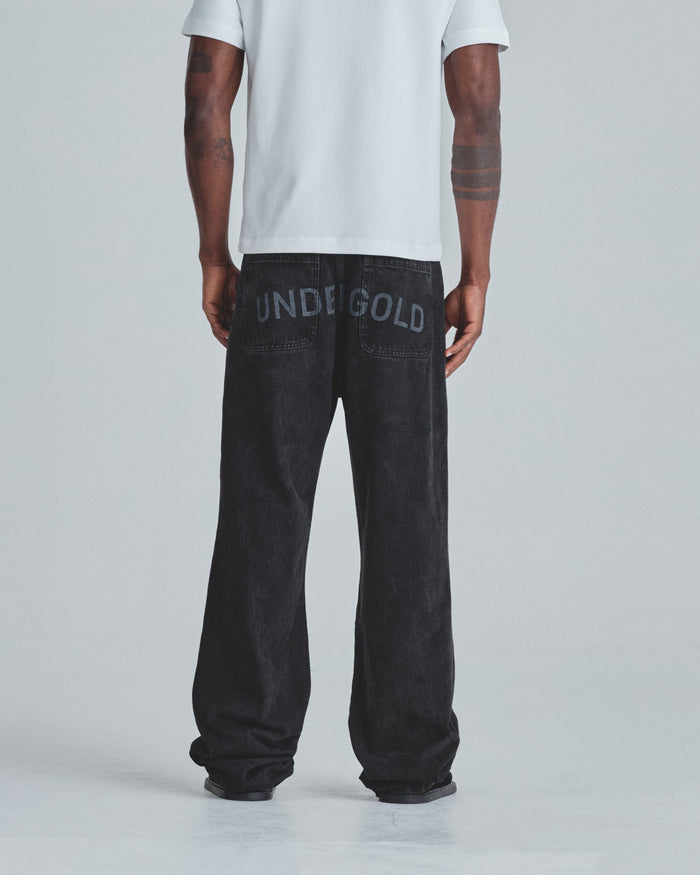 Line Basic Slim Fit Ripped Jeans Washed Black