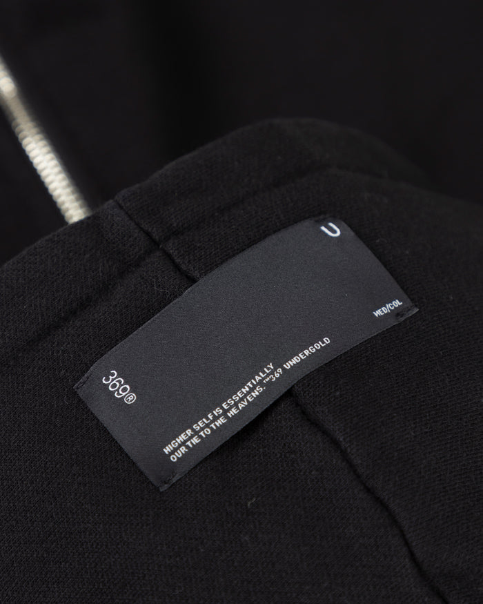 Line Basic Slim Fit Zip Up Cropped Hoodie Black
