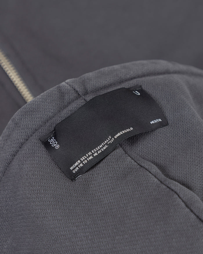 Line Basic Slim Fit Zip Up Cropped Hoodie Dark Gray