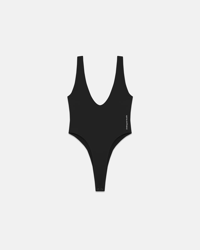 Line Basic V Neck Body Black