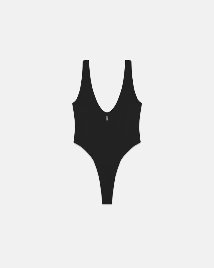 Line Basic V Neck Body Black